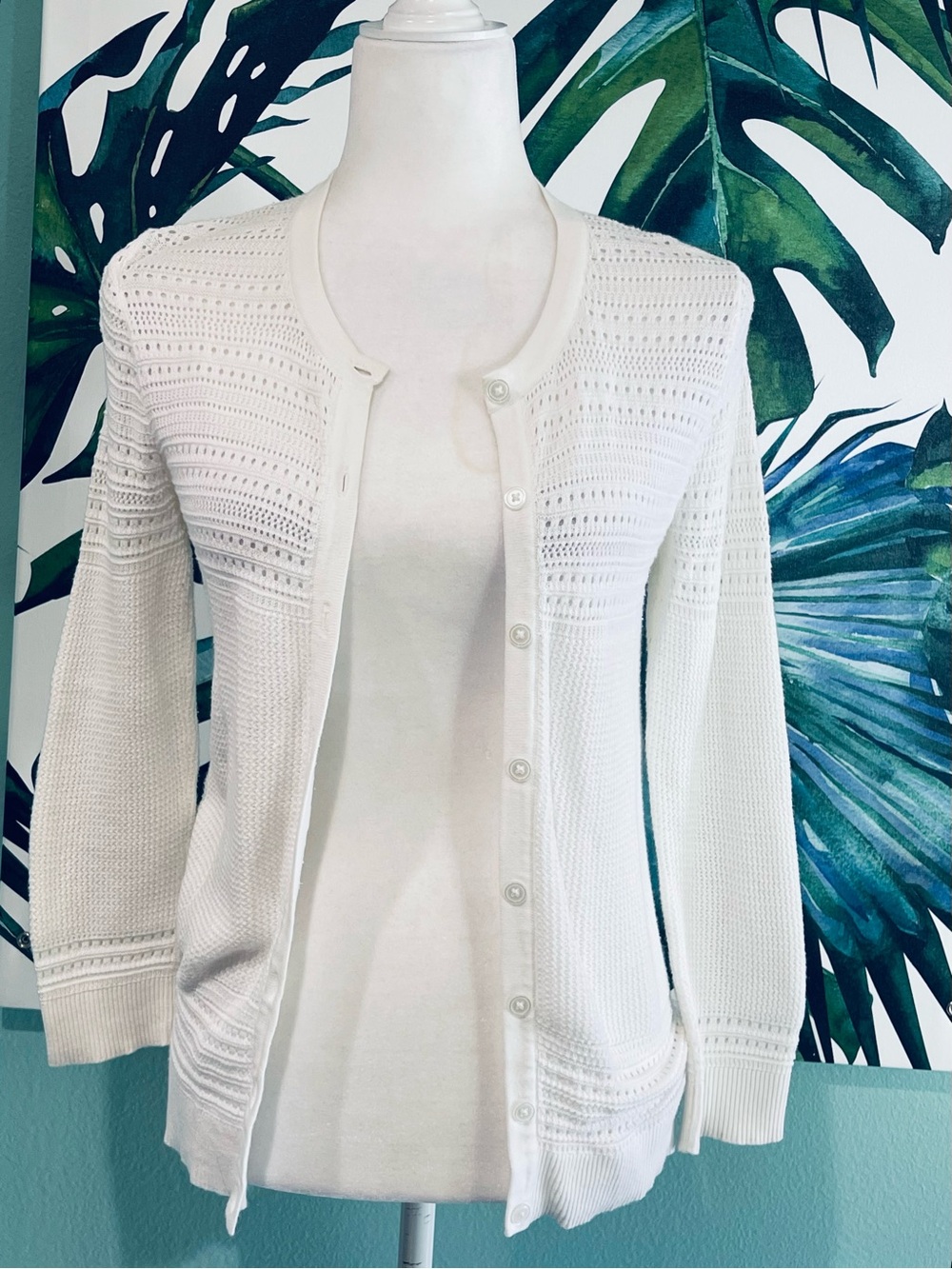 Merona Women's White Lightweight Knit Button-Front Cardigan